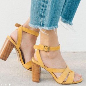 Soludos Emile Mustard Boho heels